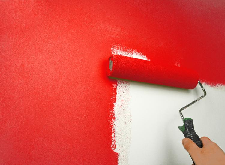 Red Paint and Roller
