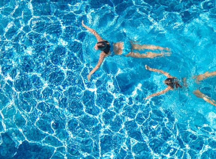 swimmers in pool